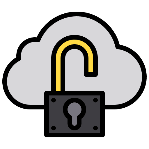 Cloud secure cloud computing icon