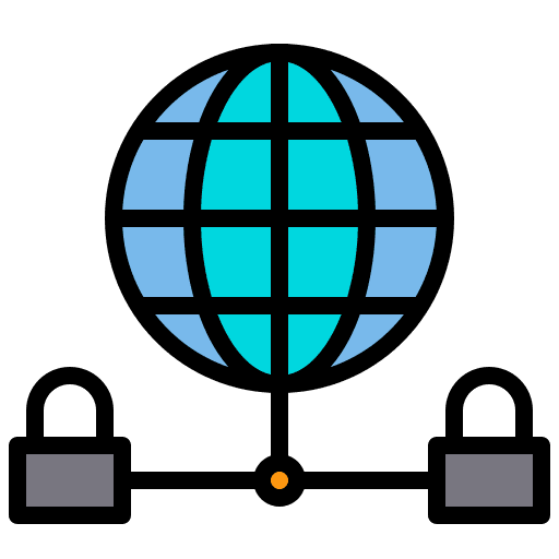 Network global network lock world wide icon