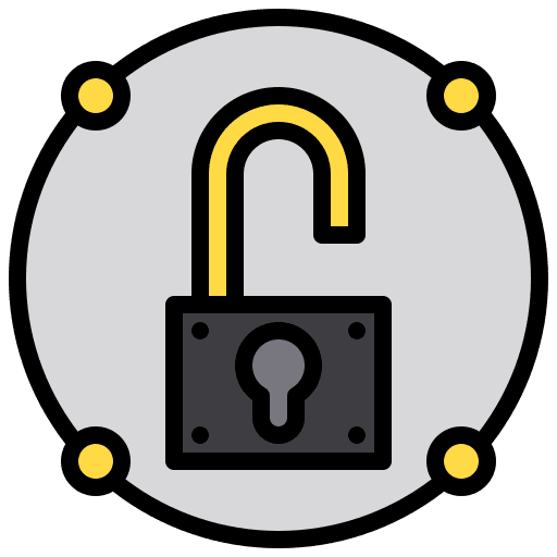 Padlock hacker padlock cyber security icon