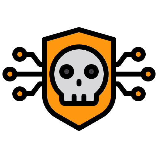 Antivirus skull security shield icon