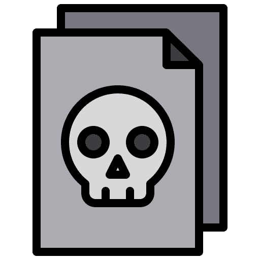 Document skull crime delivery icon