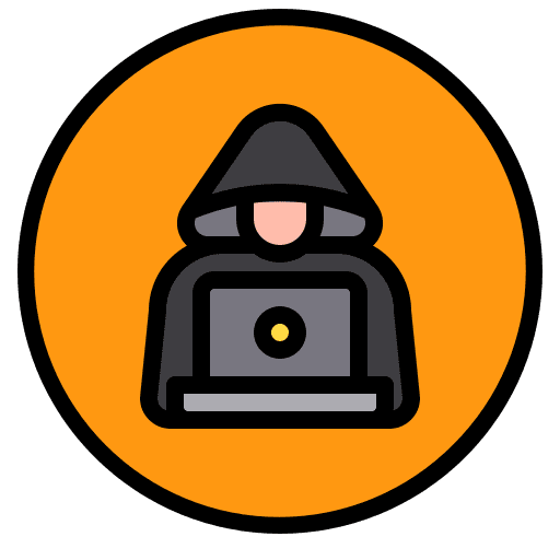 Hacker crime bug computing icon