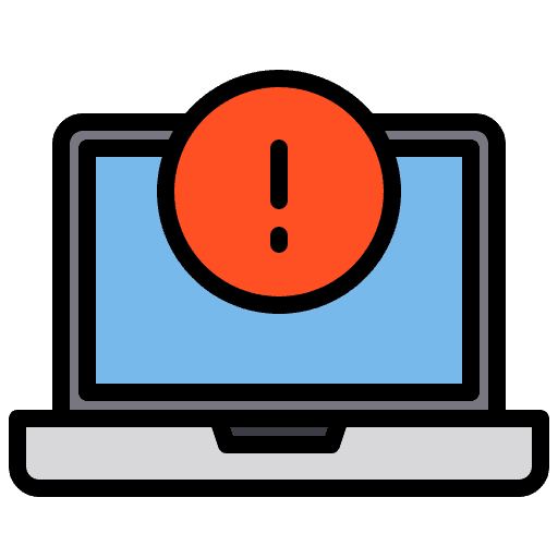 Laptop electronics computer alert icon