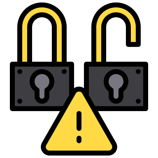 Padlock computing security hacker icon