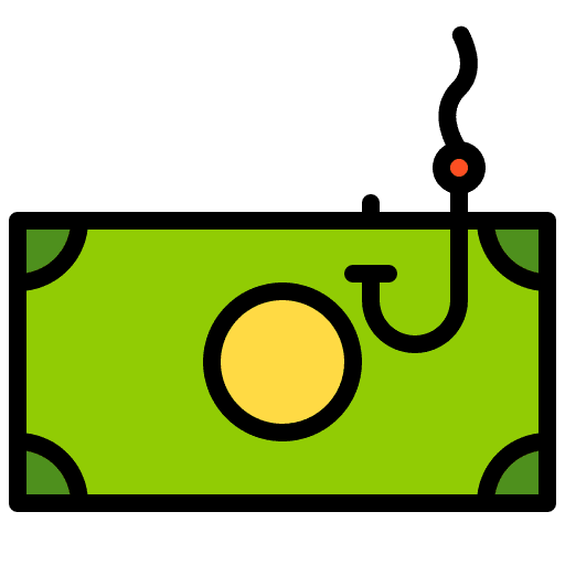 Phishing fishing hook hacker scam icon