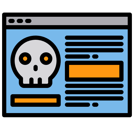 Skull skull cyber attack command icon