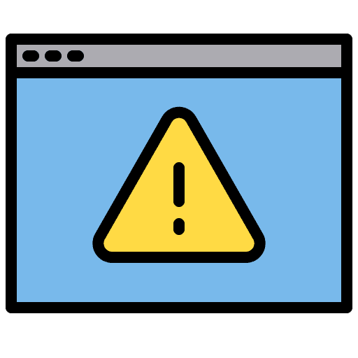 Website computer hacker warning sign icon
