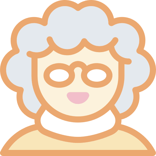 Grandmother grandma user curly hair icon