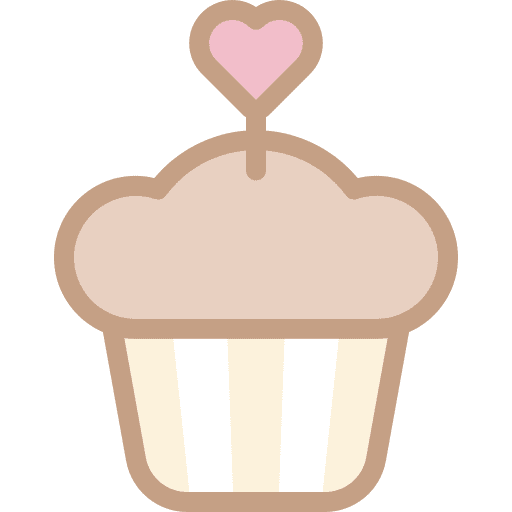 Cupcake muffin cupcake heart icon