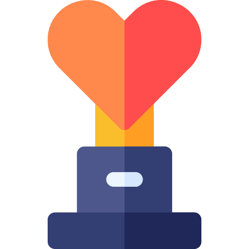 Trophy love award winner icon