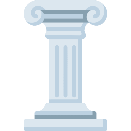 Column decoration architecture and city greek icon