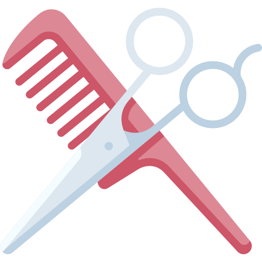 Hairstyling scissors beauty hair comb icon