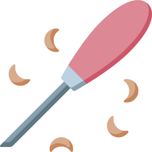 Wood carving wood chisel wood carving construction and tools icon