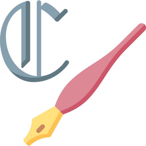 Caligraphy ink write pen icon