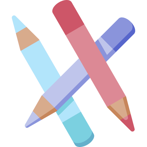 Colored pencils school material draw colored pencils icon