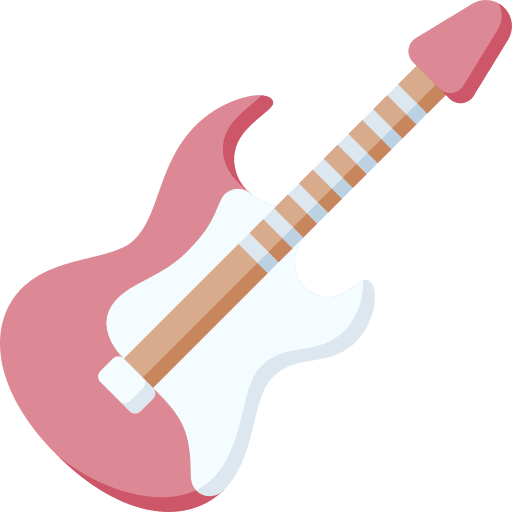 Electric guitar band orchestra music and multimedia icon