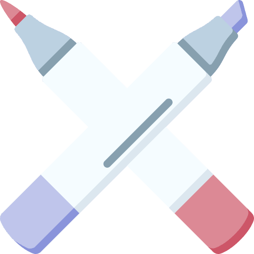 Markers art paint crafts icon