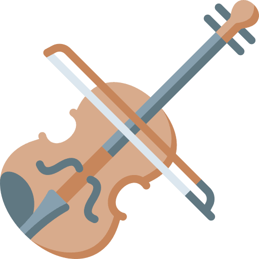 Violin string instrument music and multimedia music icon