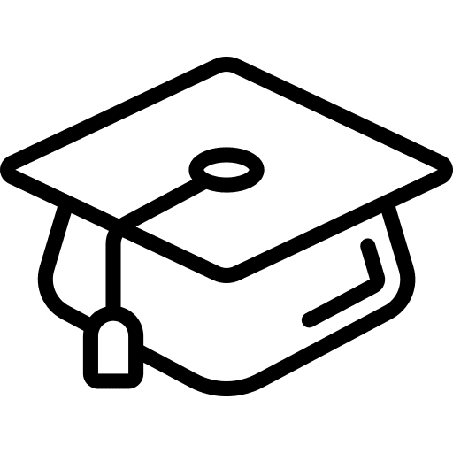 Mortarboard hat school graduate icon