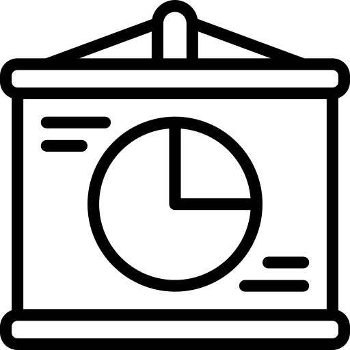 Presentation statistics pie chart finances icon