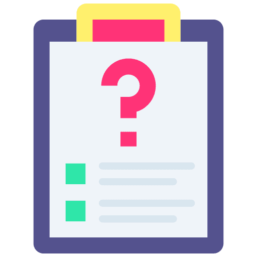 Questionnaire test criteria clipboard icon