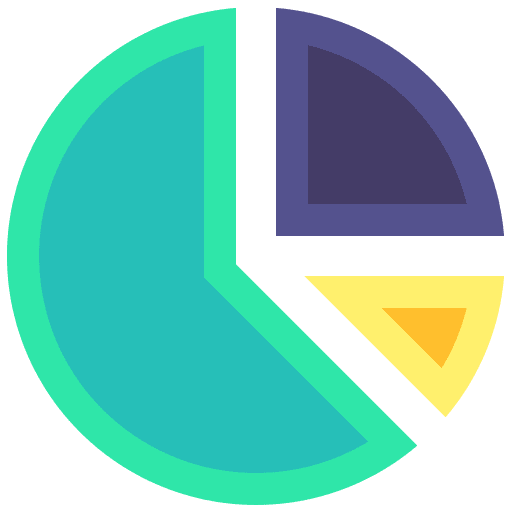 Pie chart graphical pie chart stats icon