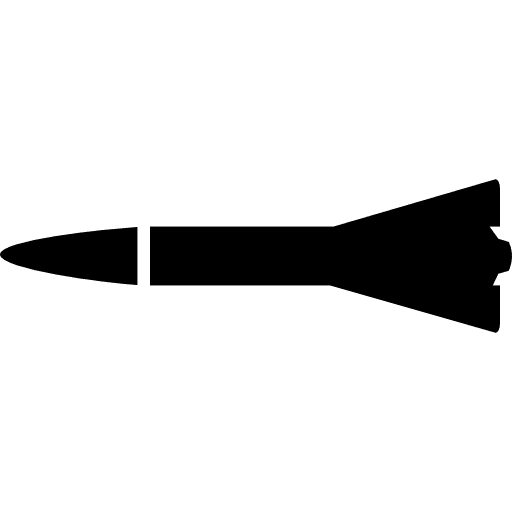 Missile weapon silhouette side view side view weapon arm icon
