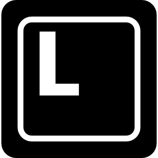 Key l of a keyboard keyboard stroke key icon