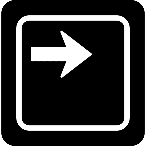 Keyboard key pointing to right computer and media keyboard button arrow icon