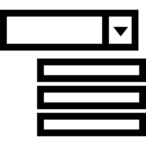 Drop down list options items drop down menu icon