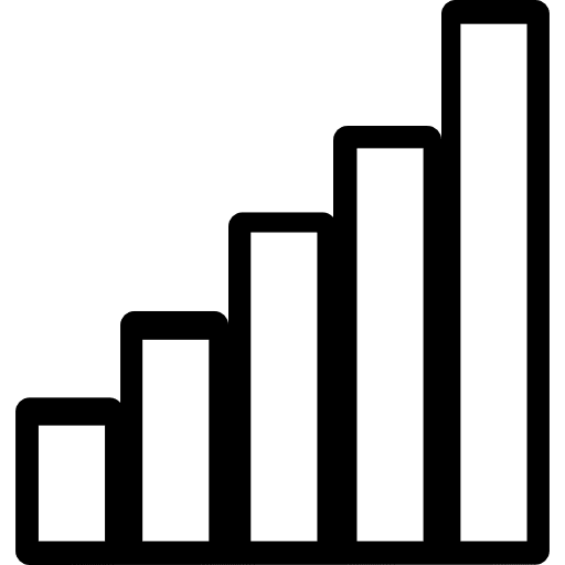 Signal strength bars interface symbol strength icon