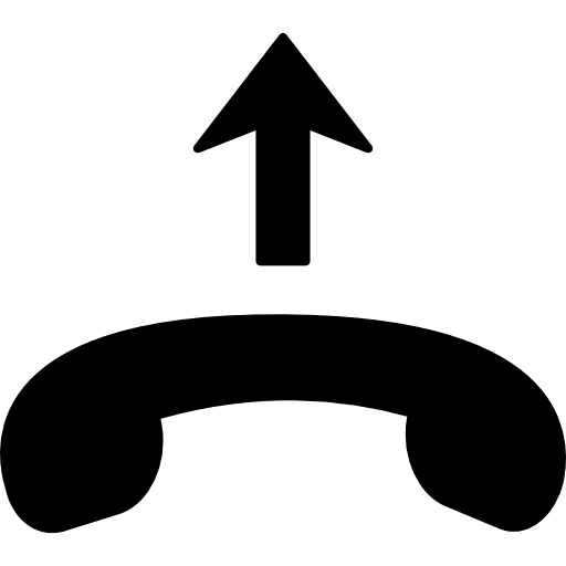 Phone pick up sign interface telephone pointing icon