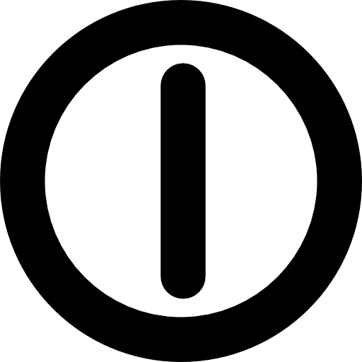 Power button on circle bar computer and media icon