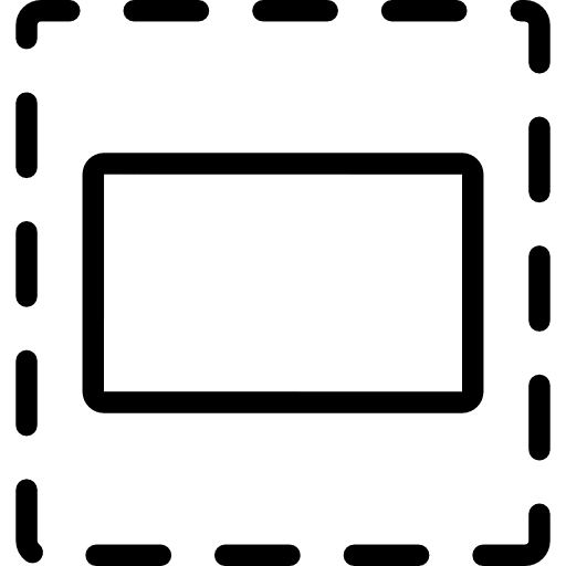 Element selection with broken line selected elements computer and media icon