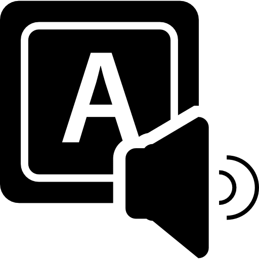 Keyboard key of letter a and a speaker speaker keys key icon