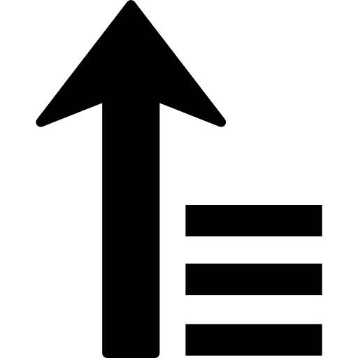 Sort ascending sort interface items icon