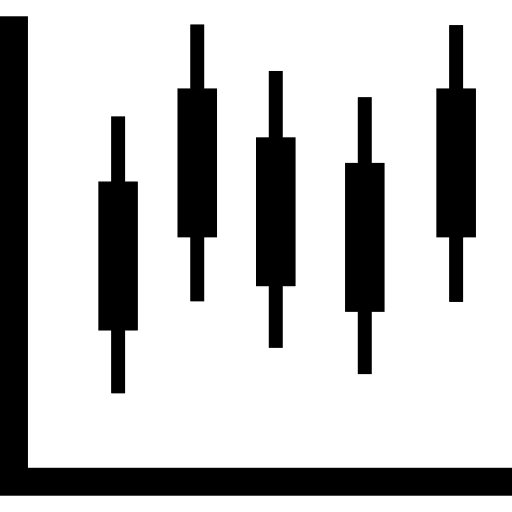 Candlestick chart graph statistics mathematics icon