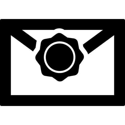 Sealed mail notice note seal icon