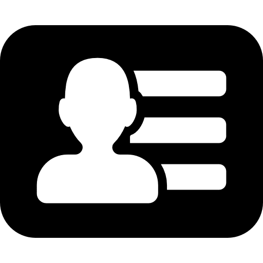 Business card personal information person icon