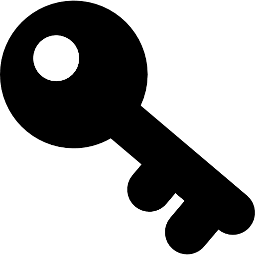 Old key tools and utensils key door icon