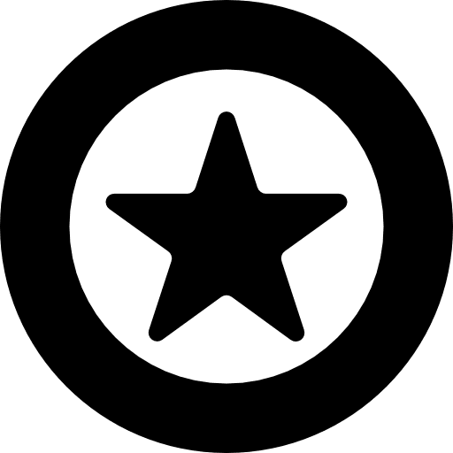 Round favorite button features interface star icon