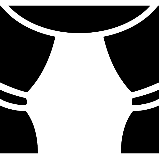 Theatre velvet performance curtain icon