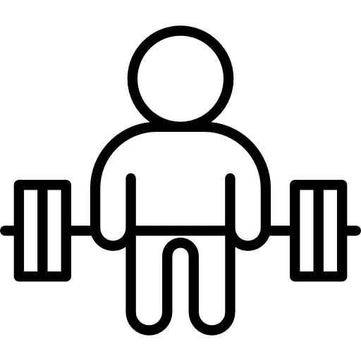 Barbell bench press gymnast gymnasium exercising icon