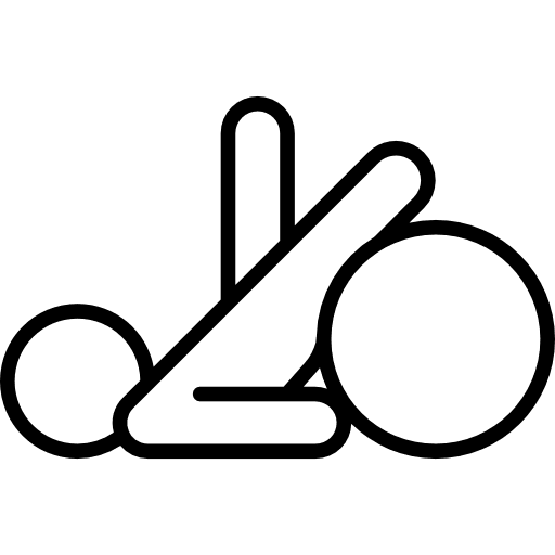 Exercising with gymnastic ball sport stick man gymnast icon