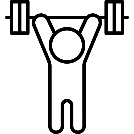 Lifting barbell exercising gymnasium gymnast icon