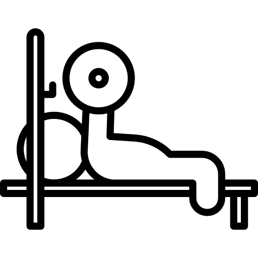 Bench press weightlifting gymnast weightlifter exercising icon