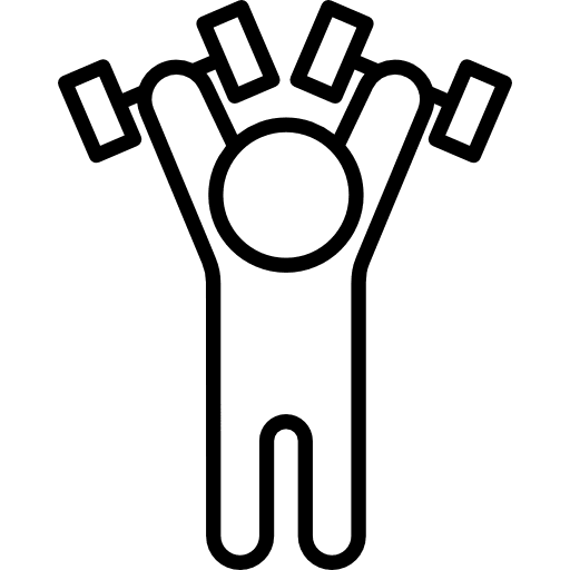 Lifting dumbbells exercising gymnasium exercise icon