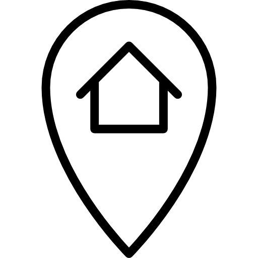 Location maps and flags house address icon