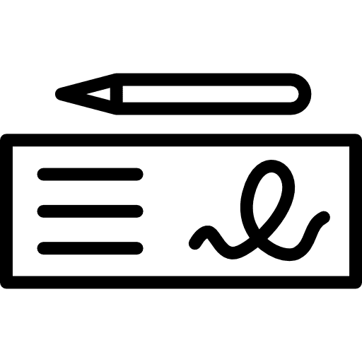 Check money signature banking icon