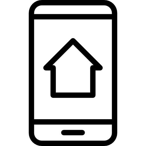 Smartphone upload telephone up arrow icon